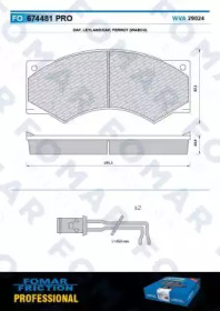FOMAR FRICTION fo674481 -  Комплект тормозных колодок, дисковый тормоз